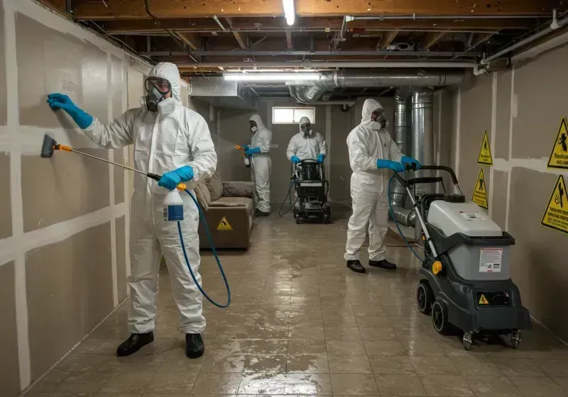 Basement Moisture Removal and Structural Drying process in Saratoga, CA